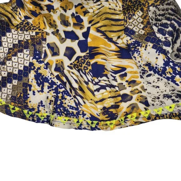 ASTR The Label Women's Abstract Animal Print Ruffle Shorts Sz Small Boho Chic